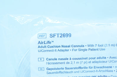 CareFusion SFT2699 AirLife Adult Cushion Nasal Cannula With 7 Foot Tubing & Adapter